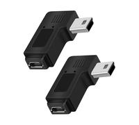 YANBORONSN Adaptador de 90 Grados de Ángulo Derecha Mini USB Macho a Micro USB Hembra, Compatible con Carga y Transferencia de Datos para Cámaras Digitales, Reproductores MP3(Paquete de 2)