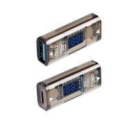 YANBORONSN Adaptador USB A Hembra a USB C Hembra, Carga rápida de 36 W, transmisión de Datos de 10 Gbps, Potencia, Voltaje, Pantalla LED Actual, (2 Pack)