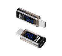 YANBORONSN Adaptador USB C Macho A USB C Hembra De 140 W, Transmisión De Datos De 40 Gbps, Potencia, Voltaje, Pantalla LED De Corriente, Adecuado para Laptops, Computadoras De Escritorio, (2Pcak)