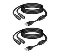 YANBORONSN Cable de alimentación 5V USB A a DC5521, 1 entrada a 2 salidas, cable de carga USB A a doble DC 5.5mmx2.1mm para reproductor de DVD, portátil, tableta, ventilador (Pack de 2, 1M)