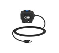YANBORONSN Cable de alimentación OBD automotriz, adaptador de cable duro USB C a OBD-II con Botón de interruptor para cámara de salpicadero 24 horas de vigilancia/modo Acc, (USB C)