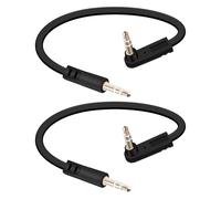 YANBORONSN Cable de Audio Plano 3,5 mm, Cable de Audio Plano de 90 Grados Macho a Macho, Conectores Jack 3,5 mm para Sistemas de Audio de Coche,Paquete de 2 (0,15 m)