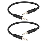 YANBORONSN Cable de Audio Plano 3,5 mm, Conectores Jack 3,5 mm, Cable de Audio Macho a Macho para Sistemas de Audio de Coche, Altavoces Domésticos, Paquete de 2 (0,15 m)