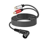 YANBORONSN Cable de Conexión Y Divisor XLR Macho de 90° a RCA Doble Hembra, Cable de Audio Estéreo No Balanceado Divisor 3-PIN XLR a 2 RCA para Consola de Mezclas, Micrófono, Grabadora (2M)