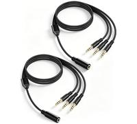YANBORONSN Cable divisor de audio, conector TRS 3,5 mm 1 hembra a 3 machos de 3,5 mm, cable extensor para teléfonos inteligentes, computadoras, MP3, auriculares,altavoces(1 m/paquete de 2)