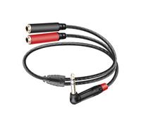 YANBORONSN Cable Divisor Estéreo Y de 1/4 de Pulgada TRS, Cable Macho de 6.35 mm Doble Canal a Hembra de 6.35 mm Doble Canal en Ángulo de 90 Grados(50CM)