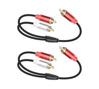 YANBORONSN Cable divisor RCA Y, cable Y RCA 1 macho a 2 macho, adecuado para televisores, reproductores de DVD/Blu-ray, amplificadores y otros dispositivos de 30cm (2 Pack)