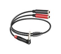 YANBORONSN Cable Divisor Y de 1/4 de Pulgada,Cable Macho de 6,35 mm en Ángulo de 90 Grados a Doble Hembra Mono de 6,35 mm,Convertidor Divisor de Audio de Pulgada Cuarto para Micrófonos (50CM)