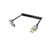 YANBORONSN Cable en espiral 4K HDTV, cable HDTV 2.0 en espiral corto con ángulo ascendente de 90 grados, compatible con 4K a 60 Hz y 18 Gbps, para cámaras, televisores y tabletas 3FT