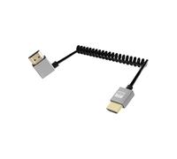 YANBORONSN Cable en espiral 4K HDTV, cable HDTV 2.0 en espiral corto con ángulo de 90 grados a la izquierda, compatible con 4K a 60 Hz y 18 Gbps, para cámara, televisor y tableta 3FT