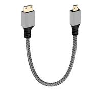 YANBORONSN Cable Micro HDTV a Mini HDTV 4K@60Hz, Cable Macho Mini a Macho Micro HDTV2.0 Trenzado, 18Gbps Tipo D a Tipo C paraMonitor, Proyector(0,3M)