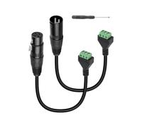 YANBORONSN Cable XLR macho a terminal sin soldadura de 3 pines, XLR hembra a terminal de 3 pines con destornillador para altavoces, equipo de audio, guitarras, karaoke, estudios (1 juego)