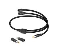 YANBORONSN DC7909 Y Distributor Adapter Cable, DC 1 Male 2 Female Solar Power Cord for Solar Panels and Portable Power Supply with 2 DC7909 Male/Female Converters (3FT)