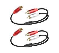 YANBORONSN RCA Y Splitter, cable de audio RCA 1 hembra a 2 macho, para televisores, reproductores de DVD/Blu-ray, amplificadores y otros dispositivos de 70cm (2 Pack)