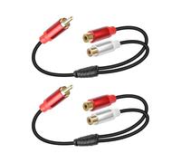 YANBORONSN RCA Y Splitter, cable de audio RCA 1 macho a 2 hembra, para televisores, reproductores de DVD/Blu-ray, amplificadores y otros dispositivos de 30cm (2 Pack)