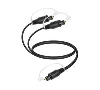 YANBORONSN Toslink Fibra Óptica Digital 1 en 2 Salidas, 1 Entrada Macho 2 Salida Macho, Cable Divisor de Audio Digital 1x2, Adecuado 0.5M