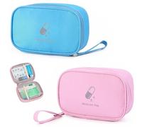YanBous 2 Bolsas de Farmacia de Viaje,Bolsa de Medicamentos Pequeña Portátil,Botiquín de Primeros Auxilios Vacío,Bolsa de Medicamentos de Viaje,Botiquín de Bolsillo Vacío para Escuela,Camping, Hogar.
