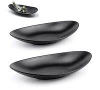 YanBous 2 Piezas Bandeja Para Anillos Y Llaves Negra, Bandeja Organizadora De Joyas, Decoración Para Entrada, Bandeja Decorativa, Regalo Para Inauguración (Ovalada/Grande Ovalada)