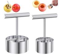 YanBous 2 Piezas Deshuesador de Manzanas, Cortador de Manzanas de Acero Inoxidable, Separador de Corazones de Manzana y Pera, Multifuncional Separador de Semillas de Manzana,