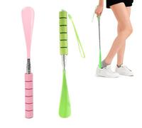 YanBous 2 unidades Calzador de zapatos de cuerno largo de metal y plástico pequeño, 70 cm, para hombres, mujeres, niños mayores（verde、rosa）