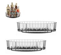 YanBous 2 unidades Organizador de cocina, pequeño plato giratorio de plástico libre de BPA para despensa, especiero giratorio para botes y especias, transparente, 21 cm