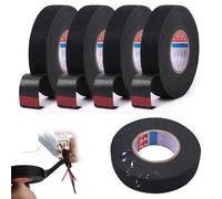 YanBous 5 Rollos de Cinta Adhesiva, Cinta para Cableado de Automóviles, 19mm x 15m, Resistente al Calor, Ideal para la Reducción de Ruido y la Gestión de Cables en el Sector Automotriz