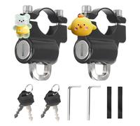 YanBous Bloqueo de Casco, Cerradura de casco de moto, 2 Piezas Helmet Lock, Candado Universal Casco con llaves, para Tubo de Manillar de Bicicleta o Scooter(Lindo tema de animales)