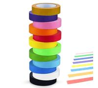 YanBous cinta carrocero colores set 12 rollos 15mm*13m cinta carrocero color cinta adhesiva para manualidades decorativas, envoltura de regalos, álbumes de recortes, pintura en aerosol, renovación