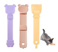 YanBous Juego de 3 Cucharas para Comida de Gato - Cucharas Exprimibles para Golosinas, Comida Húmeda y Snacks, Diseño Colgante, Facilita la Alimentación de Purés y Golosinas