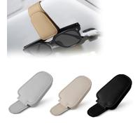 YanBous Juego de 3 Sujetadores Universales de Gafas de Sol de Cuero PU para Visera del Coche, Clips Magnéticos en Gris, Negro, Beige - Accesorio Práctico para el Coche