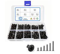 YanBous Juego surtido de 500 piezas tornilleria de acero inoxidable negro, juego de tornillos autorroscantes, tornillos inox negros -M3, surtido de tornillos autorroscantes, 6/8/10/12/18/20mm (negro)