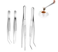 YanBous Pinzas curvadas versátiles, punta embotada de 12,5/20 cm, mango antideslizante, de acero inoxidable, juego de 4,ideales para acuariofilia, manualidades,cocina y reparaciones