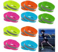 YanBous Set de 10 Bandas Reflectantes, Bandas Dobles Reflectantes para Correr al Aire Libre, Clip para Pantalón de Bicicleta