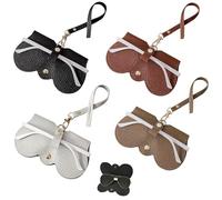 YanBous Set de 4 estuches portátiles para gafas de sol, estuche de cuero suave para gafas, estuche colgante para gafas, estuche plano para gafas de sol, unisex (4 colores)