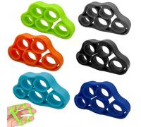 YanBous Set de 6 Entrenadores de Dedos: Bandas de Refuerzo de Agarre & Entrenador de Antebrazo - Ideal para el Desarrollo Muscular, Reducción de Estrés y Rehabilitación Tras Lesiones