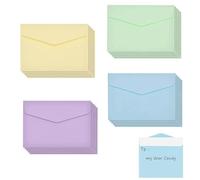 YanBous Set de 80 Mini Sobres de Colores, 11,5 x 8,2 cm, 4 Colores, Para Tarjetas de Regalo, Bodas, Cumpleaños y Fiestas