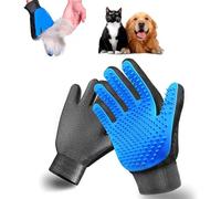 YanBous Set De Guantes De Cuidado Para Perros & Gatos: 2-En-1 Quita-Pelusas & Pelos, Función De Masaje, Ideal Para Sofá & Pelos De Mascotas, Azul, 2 Unidades