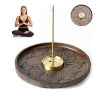 YanBous Soporte Para Incienso De Madera De Nogal Negro - Quemador De Incienso Estilo Zen Hecho A Mano Para Una Atmósfera Relajante, Ideal Para Decoración, Experiencia Aromática En Meditación Y Yoga