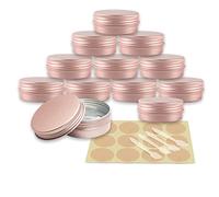 YANCAER 10 Piezas Tarros de Aluminio con Tapa Rosca 60ml Rosa mate - D68mm x H27mm, Tarros Cosméticos Vacios, Latas de Aluminio Cosmetica Envases Viaje para Bálsamo Labial, Loción, Crema, Velas