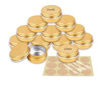 YANCAER 100 Piezas Tarros de Aluminio, 10ml Oro - D35mm x H17mm, Latas Redondas de Aluminio, Contenedores Cosmético de Viaje Envases de Vacío con Tapas para Bálsamo Labial, Loción, Crema