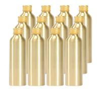 YANCAER 12 Piezas 150ml Botella de Oro Aluminio con Tapón Rosca de Aluminio, Recargable para líquidos, aceites, cosméticos, viajes y envases DIY