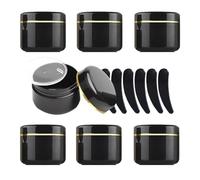 YANCAER 12 Piezas 30 g Blanco Cosméticos Crema tarros, 30 ml de plástico tarros con Borde Oroado de Vacíos Rellenables Loción Máscara Facial Aceites DIY.