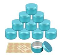 YANCAER 20 Piezas 50 ml Azul Tarros de Aluminio 50g Latas Redondas de Aluminio Contenedores para Crema Loción Bálsamos Velas Contenedor De Cosméticos