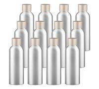 YANCAER 24 Piezas 120ml Botella de Plata Aluminio con Tapón Rosca de Aluminio Mate Oro, Recargable para líquidos, aceites, cosméticos, viajes y envases DIY