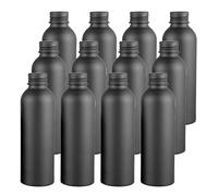 YANCAER 24 Piezas 150ml Botella de Negro Aluminio con Tapón Rosca de Aluminio, Recargable para líquidos, aceites, cosméticos, viajes y envases DIY