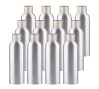 YANCAER 24 Piezas 200ml Botella de Plata Aluminio con Tapón Rosca de Aluminio Mate Oro, Recargable para líquidos, aceites, cosméticos, viajes y envases DIY