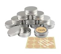 YANCAER 24 Piezas Tarros de Aluminio con Tapa Rosca 60ml Plata - D68mm x H27mm, Tarros Cosméticos Vacios, Latas de Aluminio Cosmetica Envases Viaje para Bálsamo Labial, Loción, Crema, Velas