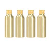 YANCAER 4 Piezas 100ml Botella de Oro Aluminio con Tapón Rosca de Aluminio, Recargable para líquidos, aceites, cosméticos, viajes y envases DIY