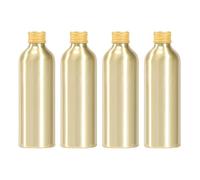 YANCAER 4 Piezas 200ml Botella de Oro Aluminio con Tapón Rosca de Aluminio, Recargable para líquidos, aceites, cosméticos, viajes y envases DIY