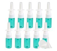 YANCAER 50 Piezas Verde Recargable Botella de Spray Nasal de 10ml con Boquilla Larga para Aceites, Soluciones Salinas, Higiene, Recargable para líquidos, viajes y envases DIY